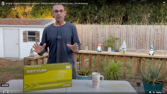 SEYVUM E6 Cordless Leaf Blower - 500CFM 165MPH 20V Leaf Blower with 2 - 20 Volt Batteries