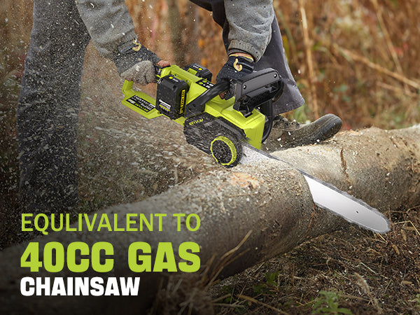 SEYVUM 40V Chainsaw Cordless 16 Inch, Electric Chain Saw with Tool-free Chain Tension, Auto Oiling, Battery Chainsaws with 2 * 4.0Ah Batteries & Charger for Wood/Tree Cutting, Pruning