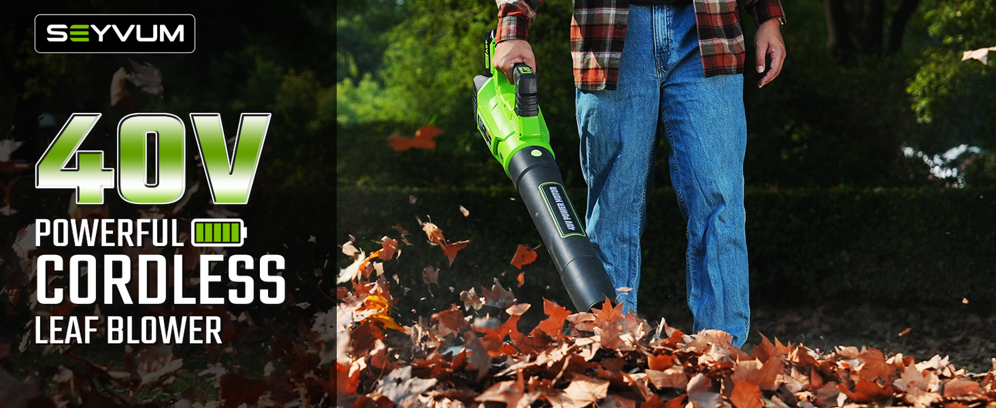 SEYVUM 40V Leaf Blower Cordless - 600CFM