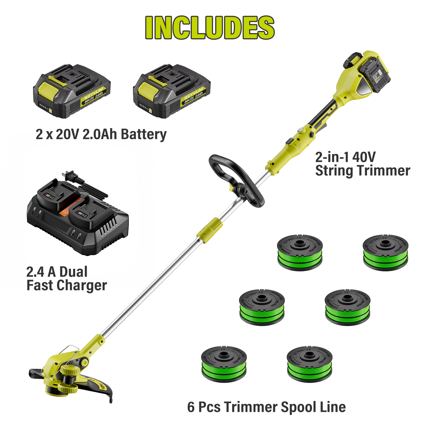 SEYVUM 40v Cordless String Trimmer