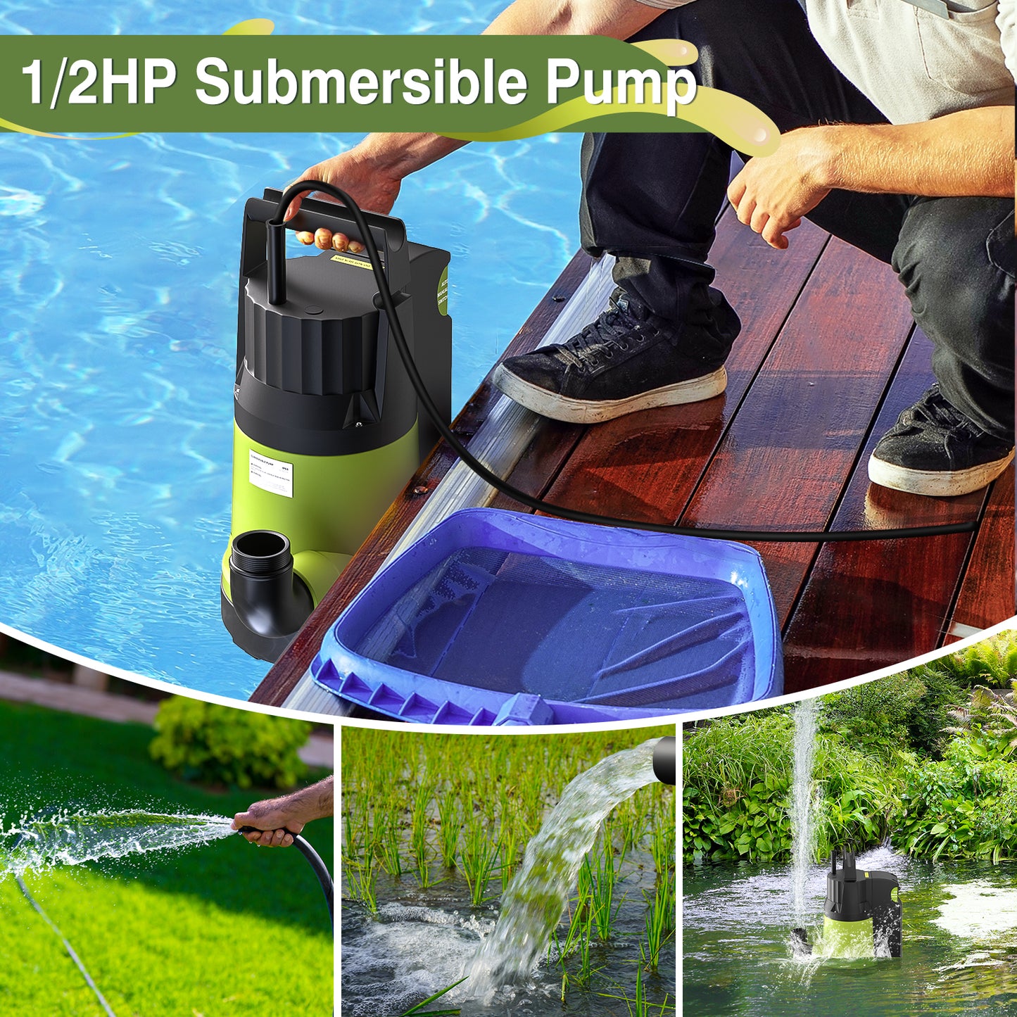 1/2HP Submersible Sump Pump JDP400-Q