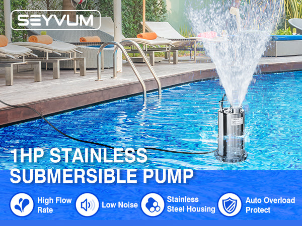 1HP Stainless Submersible  Pump JDP750S-1