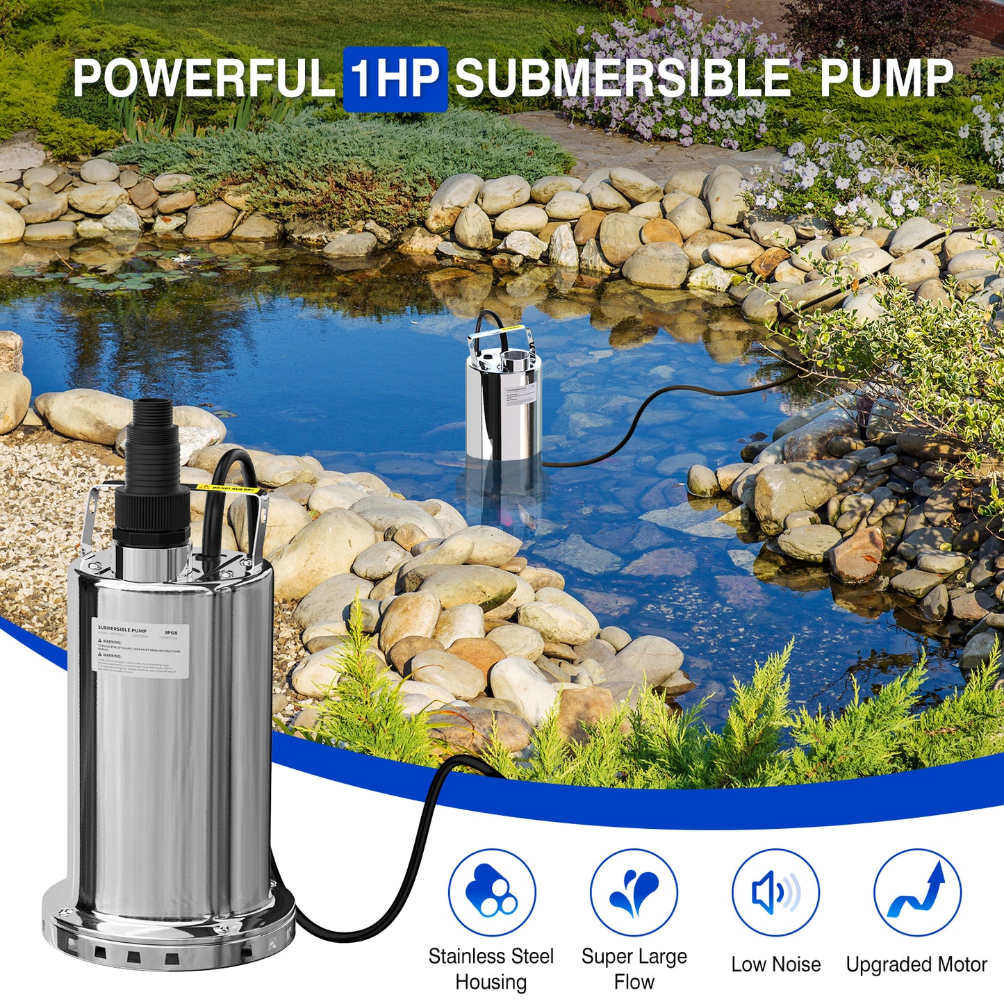 1HP Stainless Submersible  Pump JDP750S-1