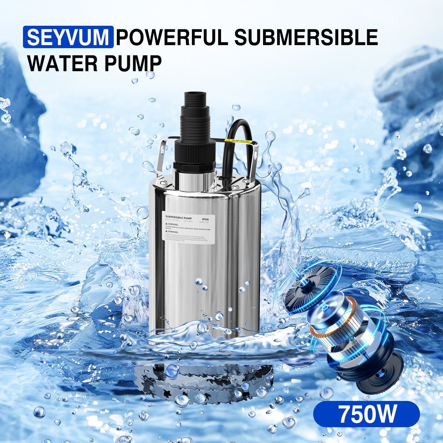 1HP Stainless Submersible  Pump JDP750S-1