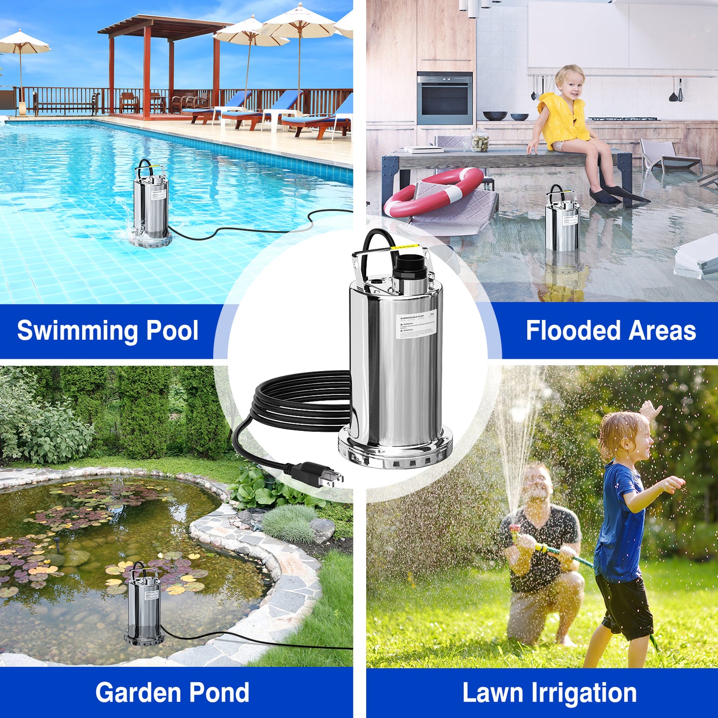 1HP Stainless Submersible  Pump JDP750S-1