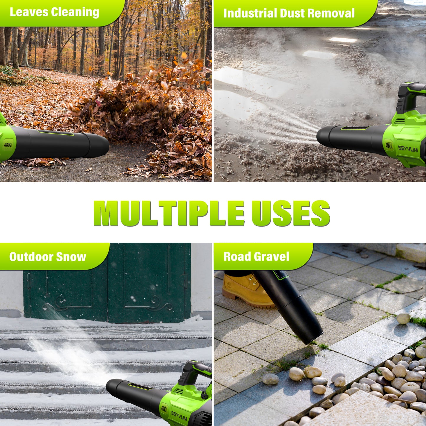 40V Leaf Blower - 600CFM Leaf Blower Cordless with 2 X 2.5Ah Battery & Charger, 3-Speed Electric Leaf Blower, Battery Powered Leaf Blower Lightweight for Snow Blowing & Yard Cleaning