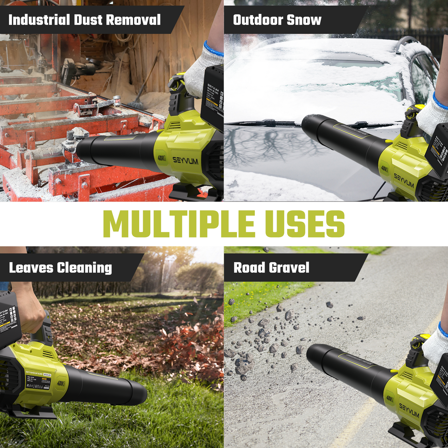 SEYVUM Leaf Blower Cordless 40V 8192