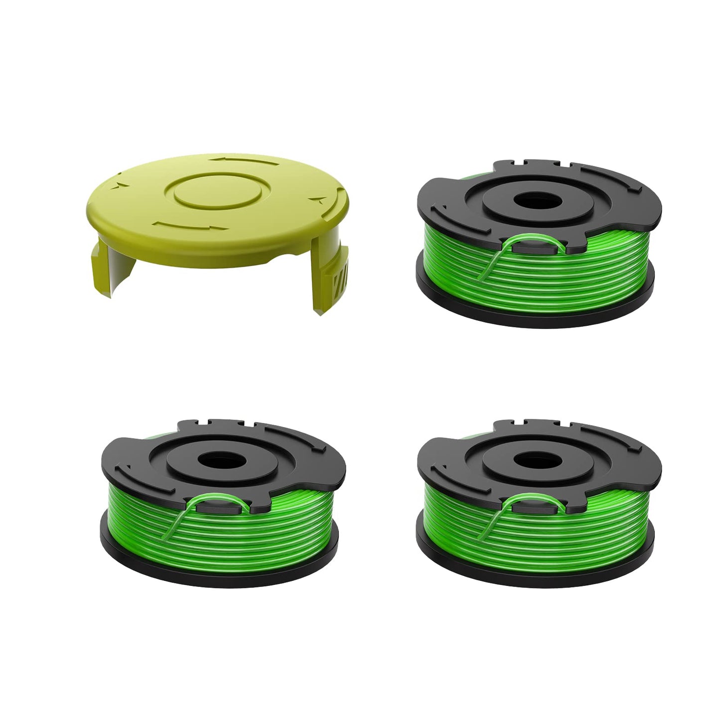 SEYVUM Trimmer Spool Line, Edger Spool Line, 0.065-inch Weed Eater Spool, 3-Pack 16 ft Weed Wacker Lines, Replacement Cap Included