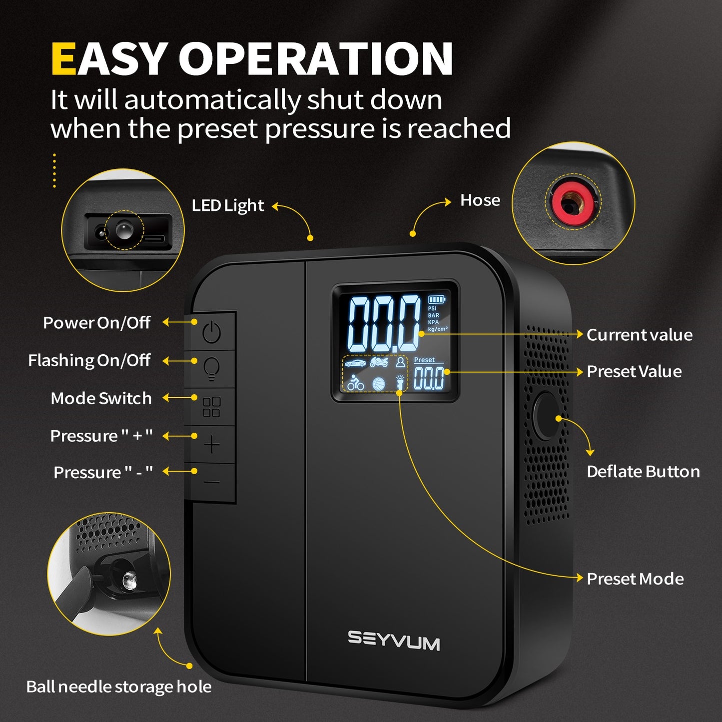 Tire Inflator Portable Air Compressor