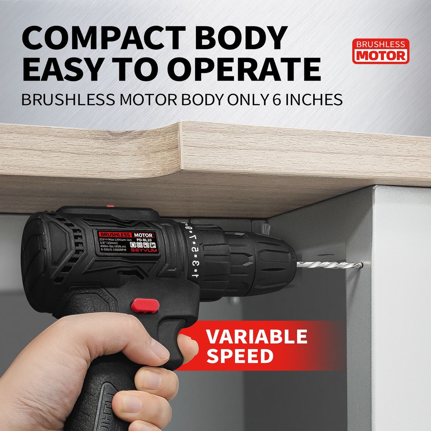 21V Cordless Drill Set 400 In-lb Torque