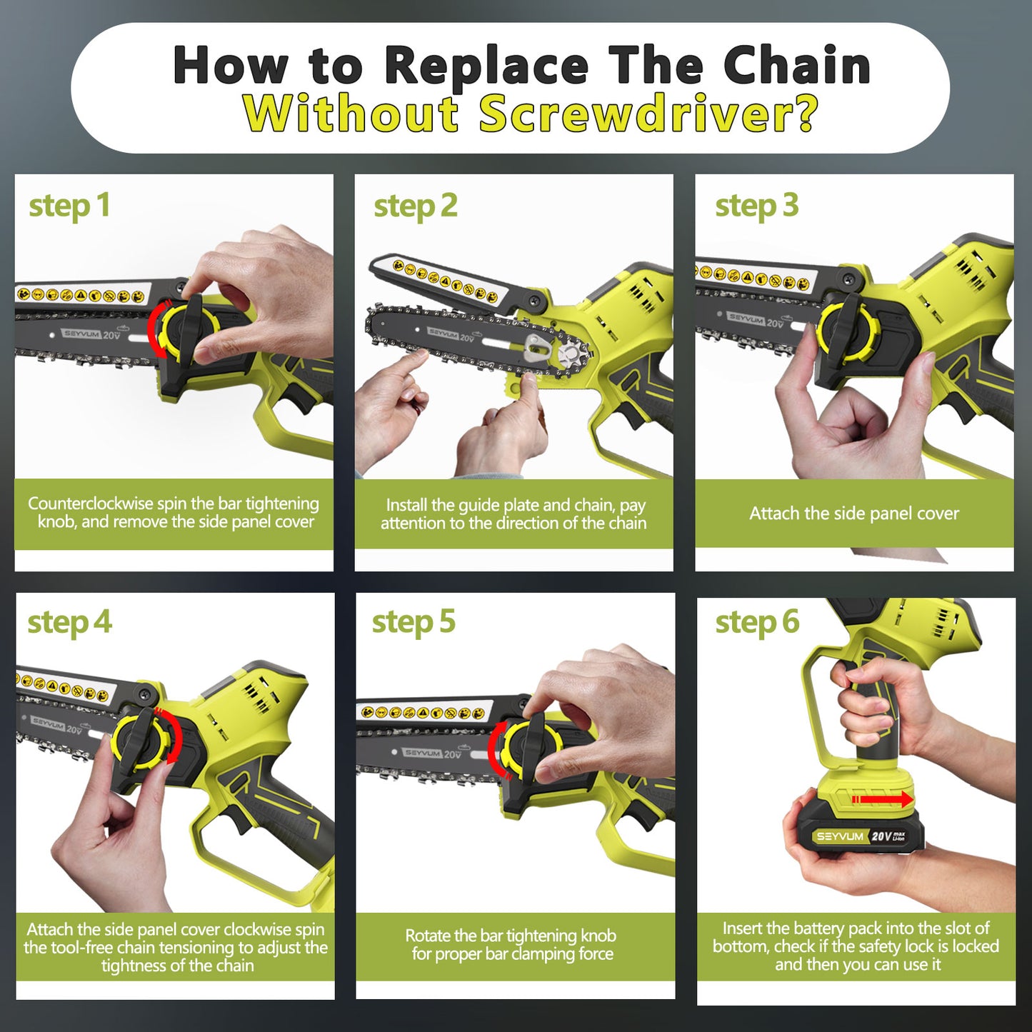 6inch Mini Cordless Chainsaw Kit