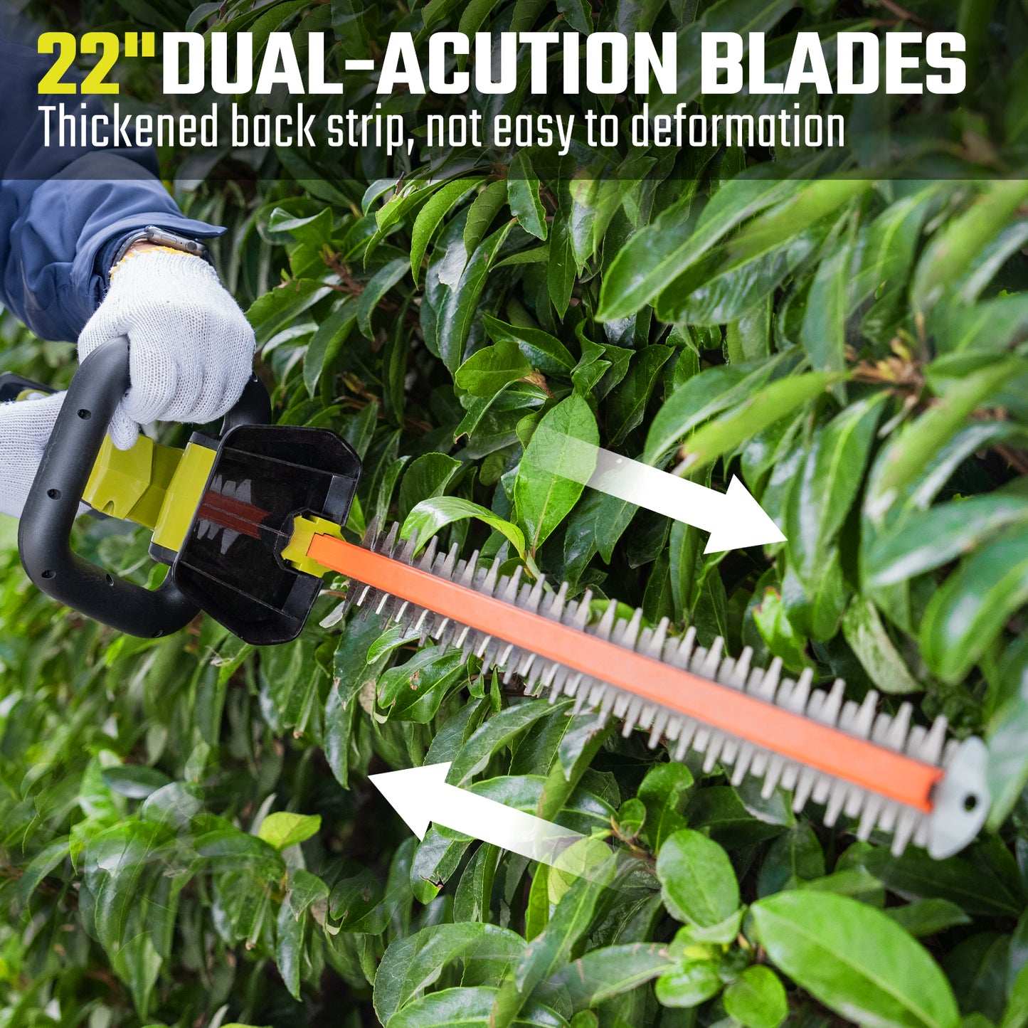 SEYVUM 22-inch Cordless Hedge Trimmer