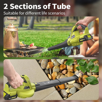 Lightweight 20V Cordless Leaf Blower - 320 CFM, 150 MPH Electric Blower for Lawn & Yard Care, Snow Blowing - Includes 2x 2.0Ah Batteries & Charger