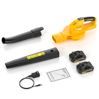 Cordless Leaf Blower - 20V Electric Leaf Blower with 2 X 2.0Ah Batteries and Charger, 3 Speed Mode, Lightweight Battery Powered Leaf Blowers for Lawn Care, Blowing Leaves and Dust, etc.