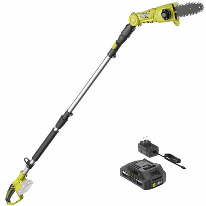 SEYVUM Cordless Pole Saw 8-Inch for Tree Trimming, Reach up to 15 feet, Auto Oiling, Multi-Angle, Telescoping Tool-Less Electric Pole Saw, Tree Trimmer with Battery & Charger