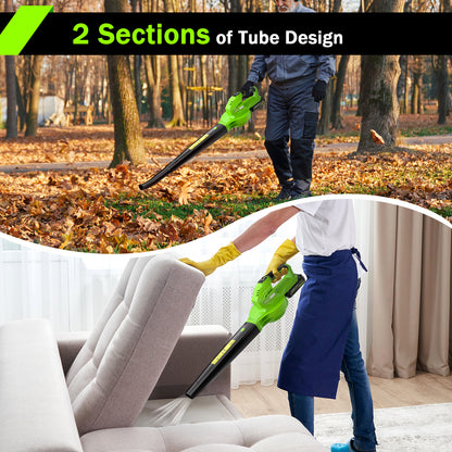 Cordless Leaf Blower - 20V Electric Leaf Blower with 2 X 2.0Ah Batteries and Charger, 3 Speed Mode, Lightweight Battery Powered Leaf Blowers for Lawn Care, Blowing Leaves and Dust, etc.