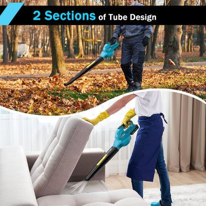 Cordless Leaf Blower - 20V Electric Leaf Blower with 2 X 2.0Ah Batteries and Charger, 3 Speed Mode, Lightweight Battery Powered Leaf Blowers for Lawn Care, Blowing Leaves and Dust, etc.