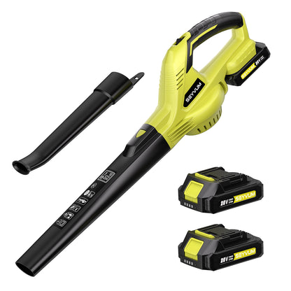 Lightweight 20V Cordless Leaf Blower - 320 CFM, 150 MPH Electric Blower for Lawn & Yard Care, Snow Blowing - Includes 2x 2.0Ah Batteries & Charger