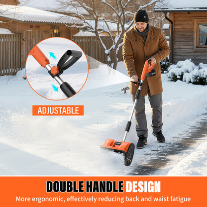 Cordless 12-Inch Snow Shovel, 20V Electric Snow Blower for Driveways, Decks & Walkways, w/ (2) 4.0Ah Batteries & Fast Charger, Up to 50 Mins Run Time, Directional