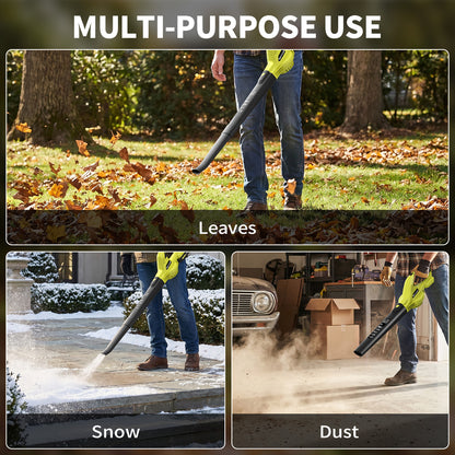 Lightweight 20V Cordless Leaf Blower - 320 CFM, 150 MPH Electric Blower for Lawn & Yard Care, Snow Blowing - Includes 2x 2.0Ah Batteries & Charger
