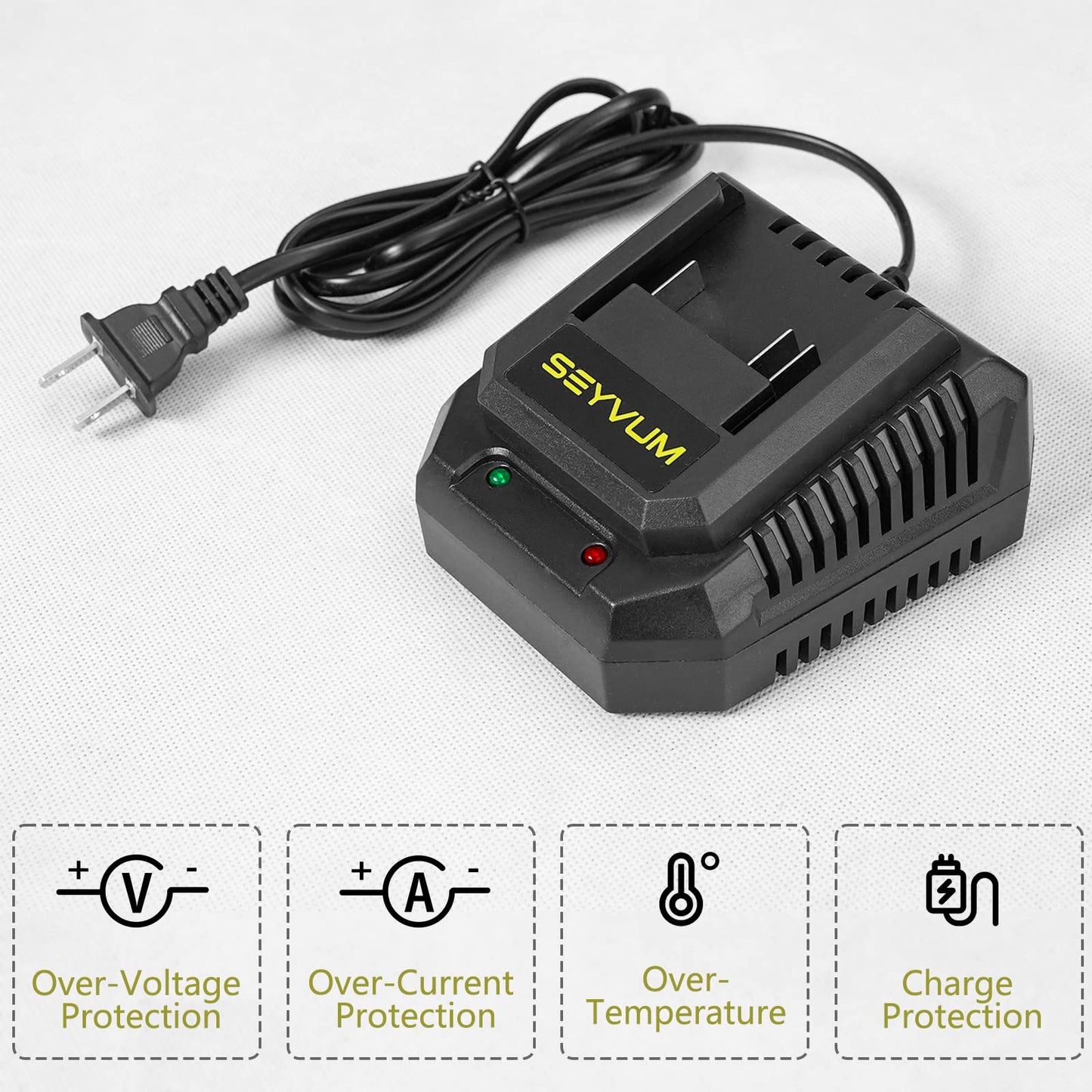 SEYVUM 2.0A Fast Charger, Replacement Charger for LB-8189 and LB-8190 Leaf Blower