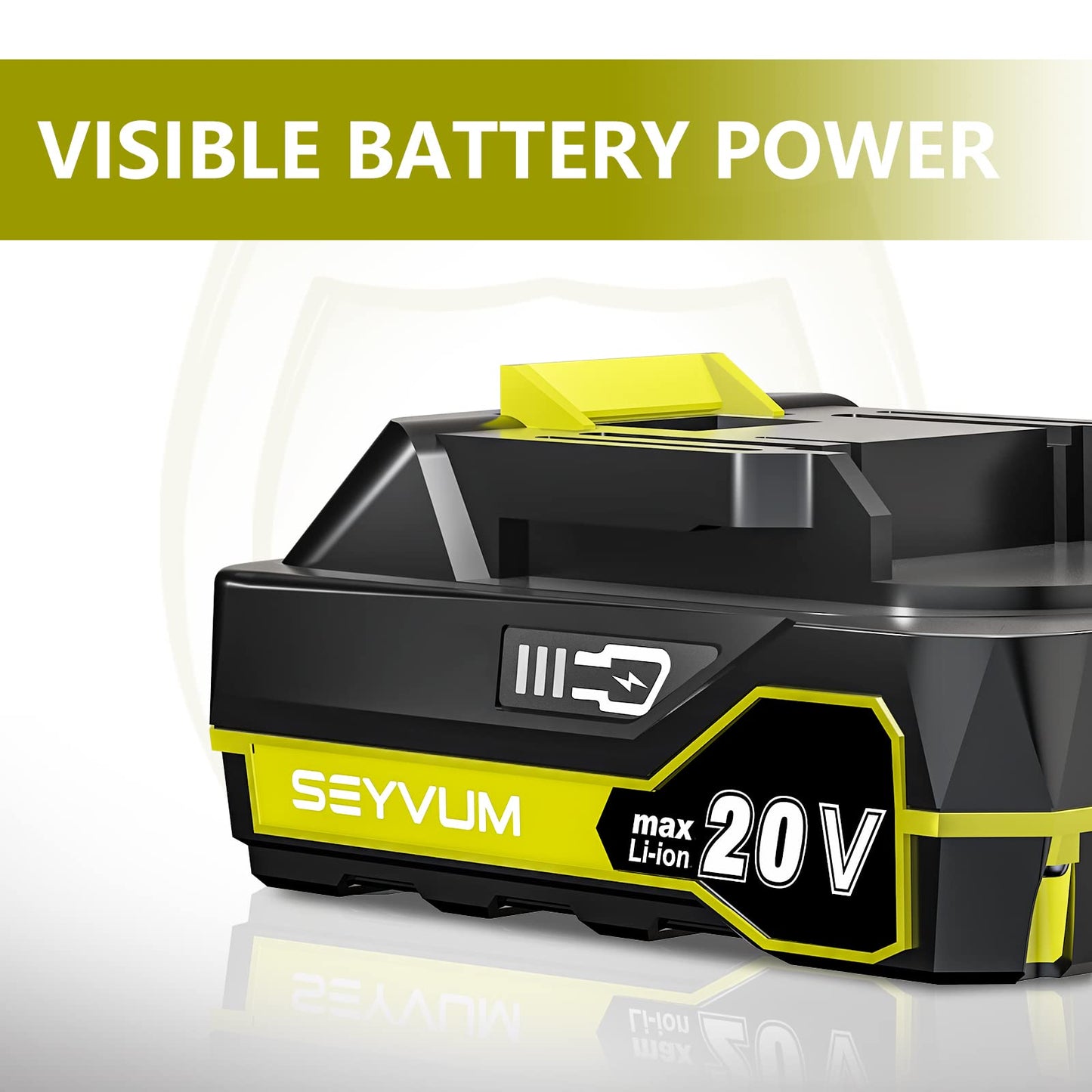 SEYVUM 20V MAX Battery, 2.0Ah Lithium Ion Battery，Compatible with DCBL2006 Leaf Blower Tools