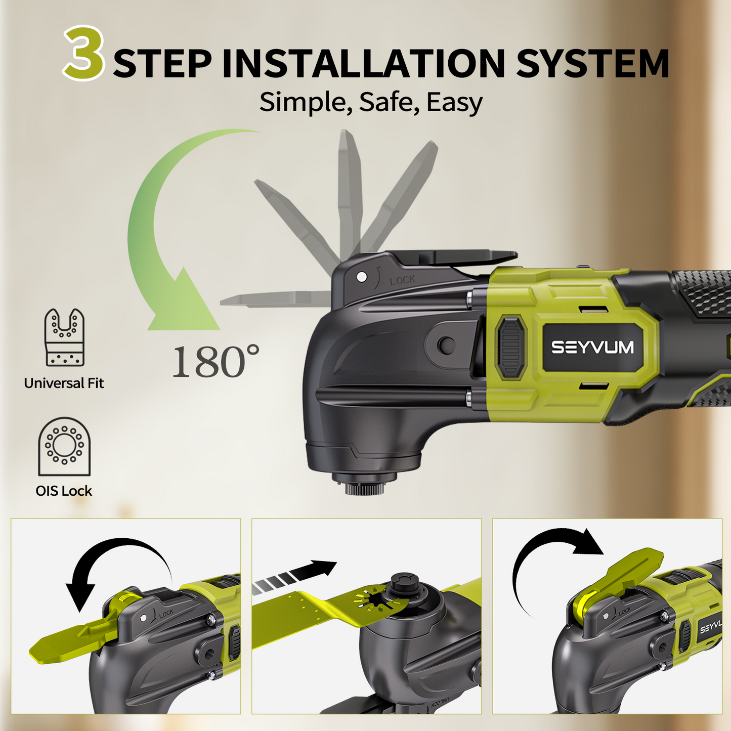 Oscillating Tool Kit, SEYVUM Brushless & Cordless Oscillating Saw